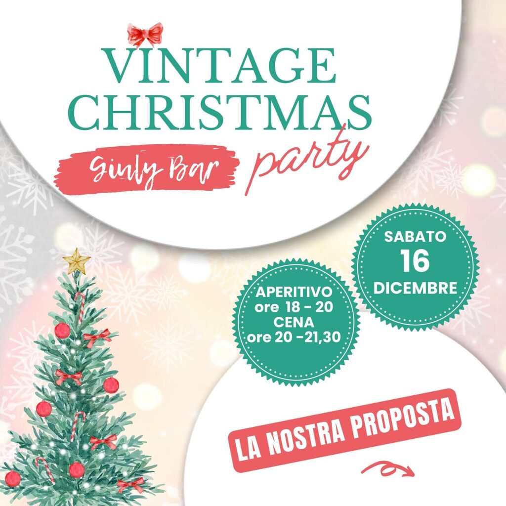 VINTAGE CHRISTMAS PARTY
Sabato 16 dicembre dalle ore 18
Aperitivo e/o cena in compagnia con la musica dei “Florie & The Lazy Cats”!