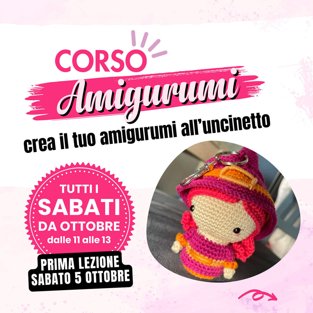 CORSO AMIGURUMI
Crea il tuo amigurumi all’uncinetto in collaborazione con @sabrycreations84