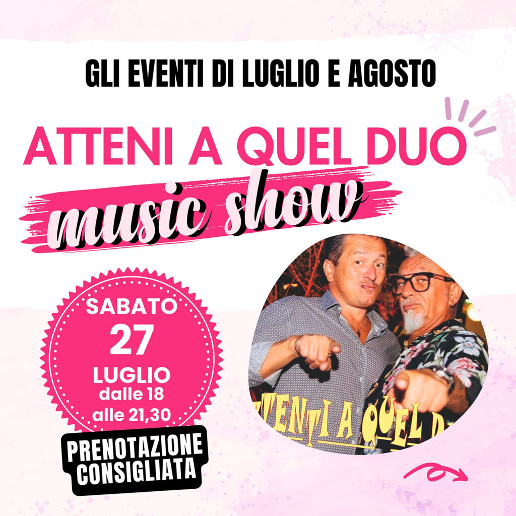 Ecco i prossimi due eventi di luglio e agosto!!!!